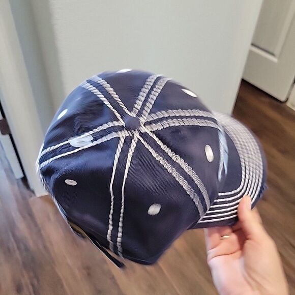 House of Blues Script Logo Hat Blue Ball Cap Weathered Style Strapback - Picture 4 of 8